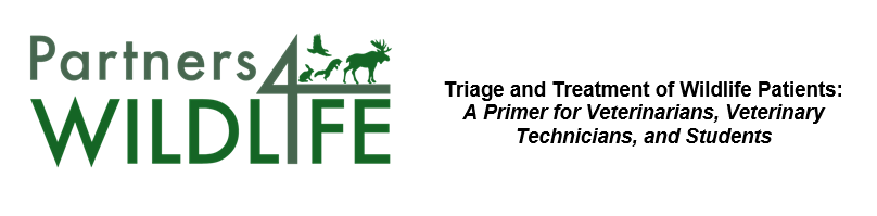 Header with title of course, Triage and Treatment of Wildlife Patients